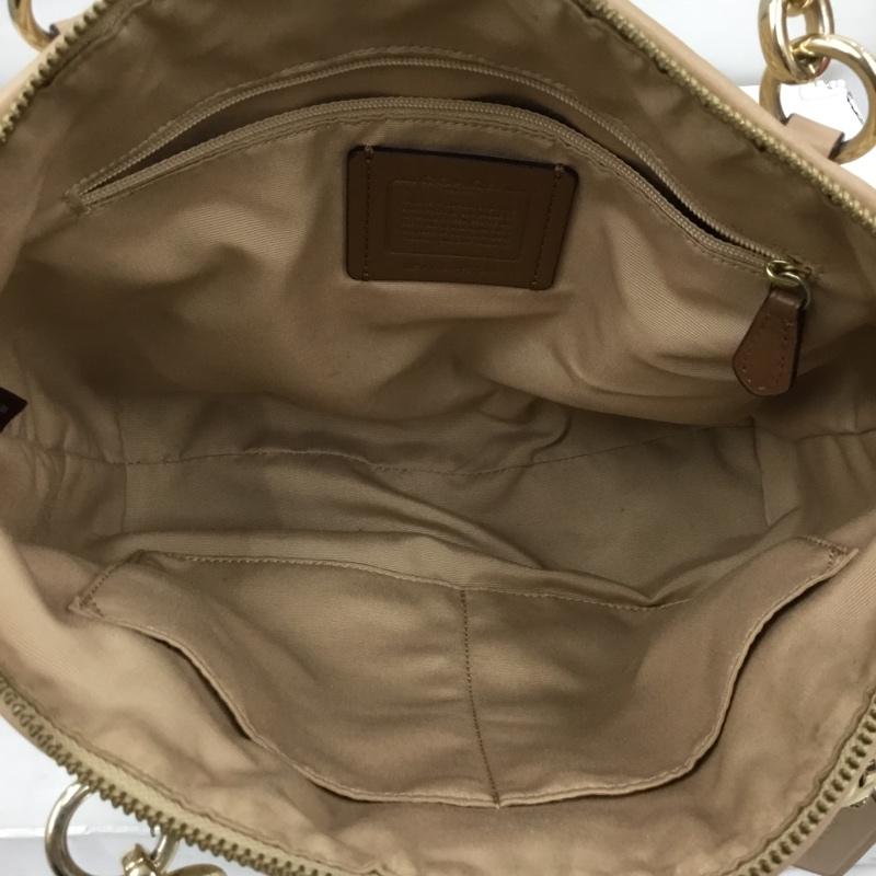 コーチ COACH トートバッグ トートバッグ F57244 ショルダーバッグ 2WAY ロゴ、文字 ベージュ / ベージュ / X アイボリー / アイボリー / X 茶 / ブラウン /  レディース USED 古着 中古 10105298
