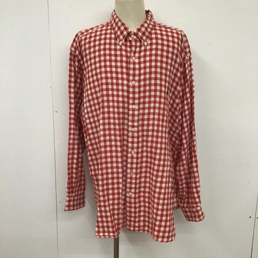 ラルフローレン RALPHLAUREN シャツ、ブラウス 長袖 長袖シャツ ギンガムチェックシャツ カラーシャツ ボタンダウンシャツ チェック 白 / ホワイト / X 赤 / レッド /  メンズ USED 古着 中古 10105310