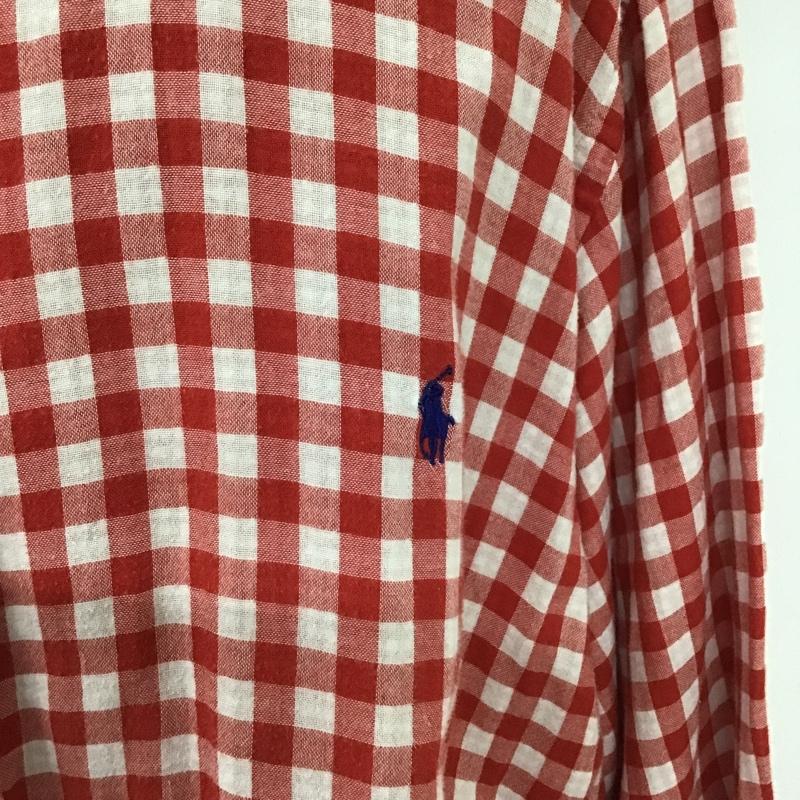 ラルフローレン RALPHLAUREN シャツ、ブラウス 長袖 長袖シャツ ギンガムチェックシャツ カラーシャツ ボタンダウンシャツ チェック 白 / ホワイト / X 赤 / レッド /  メンズ USED 古着 中古 10105310