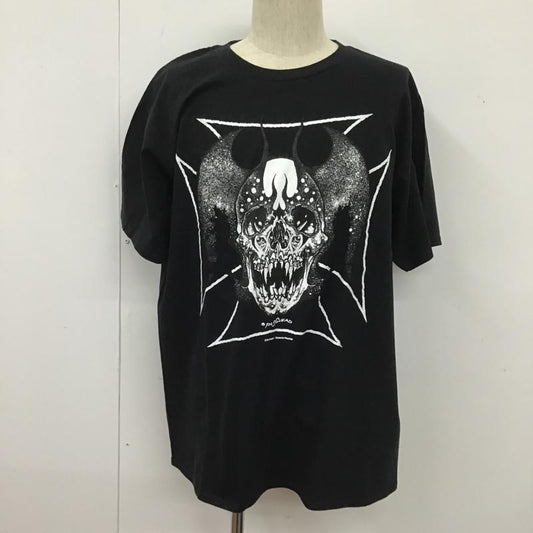 ギルダン GILDAN Tシャツ 半袖 半袖カットソー プリントTシャツ クルーネックカットソー XXL プリント 黒 / ブラック /  メンズ USED 古着 中古 10105311