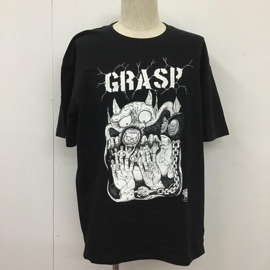 古着 USED Tシャツ 半袖 半袖カットソー プリントTシャツ クルーネックカットソー XL プリント 黒 / ブラック /  メンズ USED 古着 中古 10105312