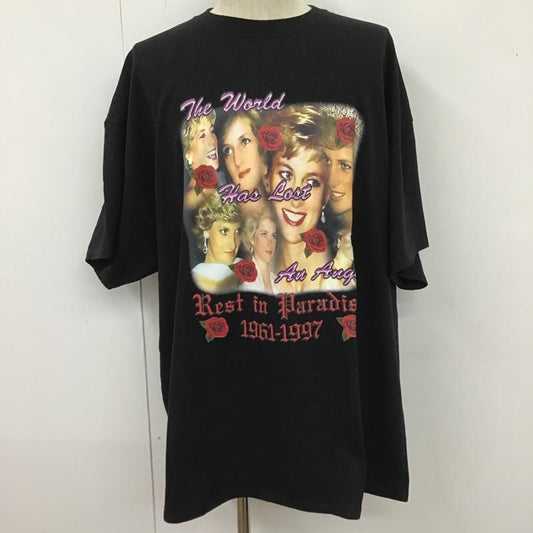 古着 USED Tシャツ 半袖 半袖カットソー プリントTシャツ クルーネックカットソー XXL プリント 黒 / ブラック /  メンズ USED 古着 中古 10105314