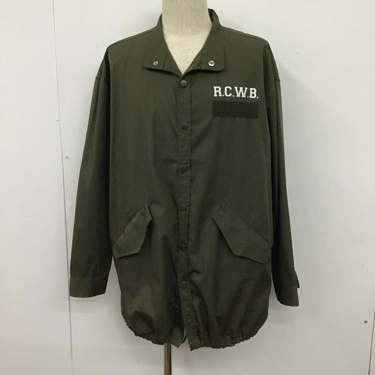 ロデオクラウンズ Rodeo Crowns ジャケット、上着 ジャケット、ブレザー 421AAW30-0830 スナップボタン ミリタリーコート ノーカラーカジュアルジャケット L ロゴ、文字 カーキ / カーキ /  メンズ USED 古着 中古 10105327