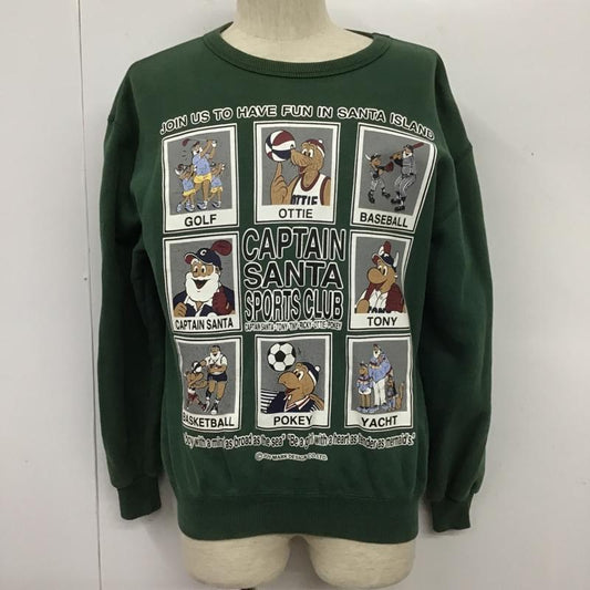キャプテンサンタ CAPTAINSANTA トレーナー 長袖 スウェット M プリント 緑 / グリーン /  メンズ USED 古着 中古 10105345
