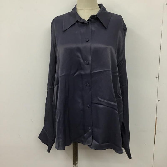 ザラ ZARA シャツ、ブラウス 長袖 長袖シャツ カラーシャツ カジュアルシャツ 長袖カットソー XS 無地 紺 / ネイビー /  レディース USED 古着 中古 10105357