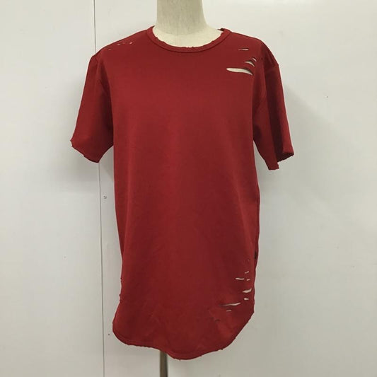 エピトミ EPTM. Tシャツ 半袖 半袖カットソー 無地Tシャツ クルーネックカットソー ダメージ加工 L 無地 赤 / レッド /  メンズ USED 古着 中古 10105391