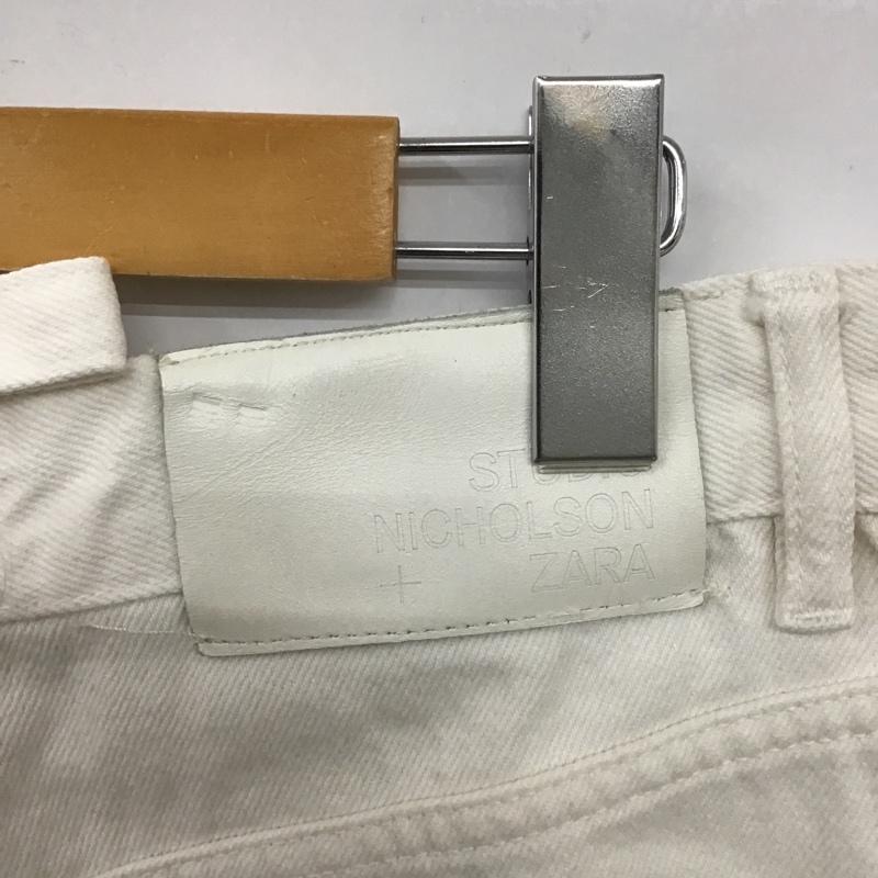 ザラメン ZARA MAN パンツ デニム、ジーンズ デニムパンツ ストレートパンツ ワイドパンツ カジュアルパンツ studionicholson 40インチ 無地 白 / ホワイト /  メンズ USED 古着 中古 10105410