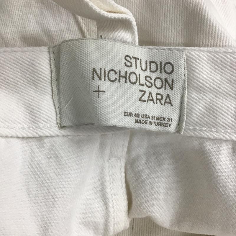 ザラメン ZARA MAN パンツ デニム、ジーンズ デニムパンツ ストレートパンツ ワイドパンツ カジュアルパンツ studionicholson 40インチ 無地 白 / ホワイト /  メンズ USED 古着 中古 10105410