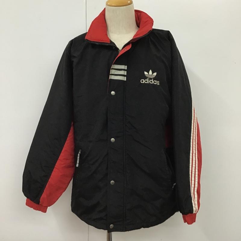 アディダス adidas ジャケット、上着 ジャンパー、ブルゾン ジップアップジャケット ジャンパー ジャケット カジュアルジャケット アウター L ロゴ、文字 黒 / ブラック / X 赤 / レッド /  メンズ USED 古着 中古 10105422