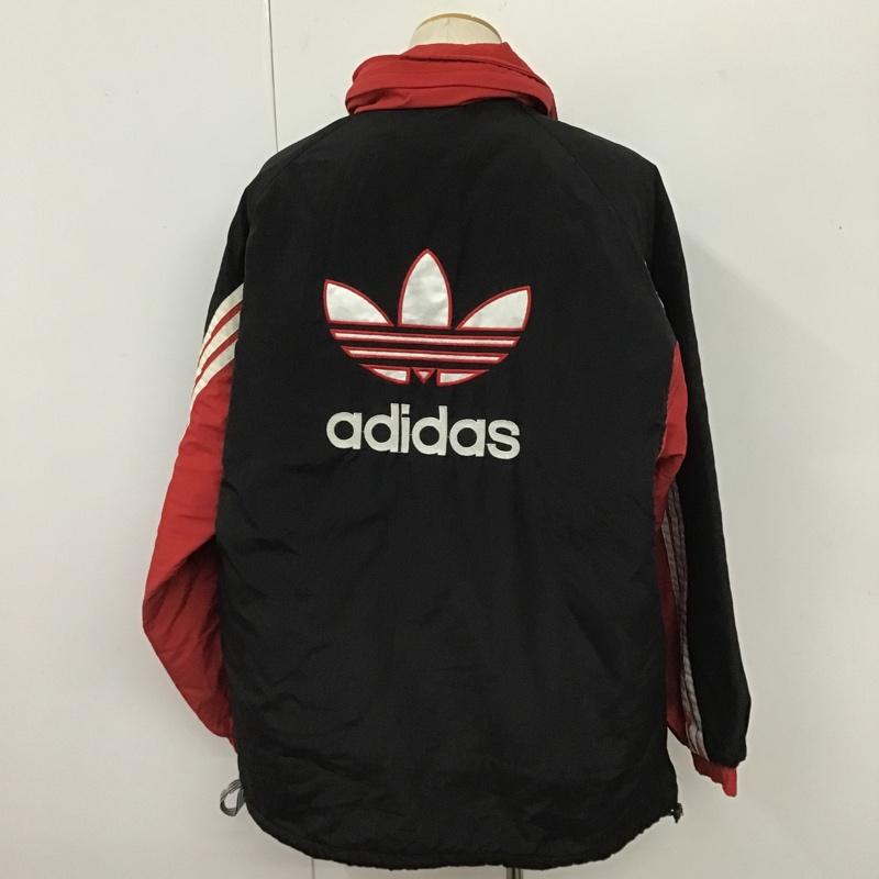 アディダス adidas ジャケット、上着 ジャンパー、ブルゾン ジップアップジャケット ジャンパー ジャケット カジュアルジャケット アウター L ロゴ、文字 黒 / ブラック / X 赤 / レッド /  メンズ USED 古着 中古 10105422