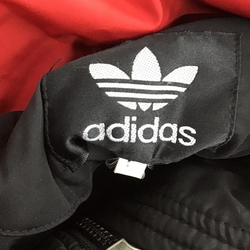 アディダス adidas ジャケット、上着 ジャンパー、ブルゾン ジップアップジャケット ジャンパー ジャケット カジュアルジャケット アウター L ロゴ、文字 黒 / ブラック / X 赤 / レッド /  メンズ USED 古着 中古 10105422