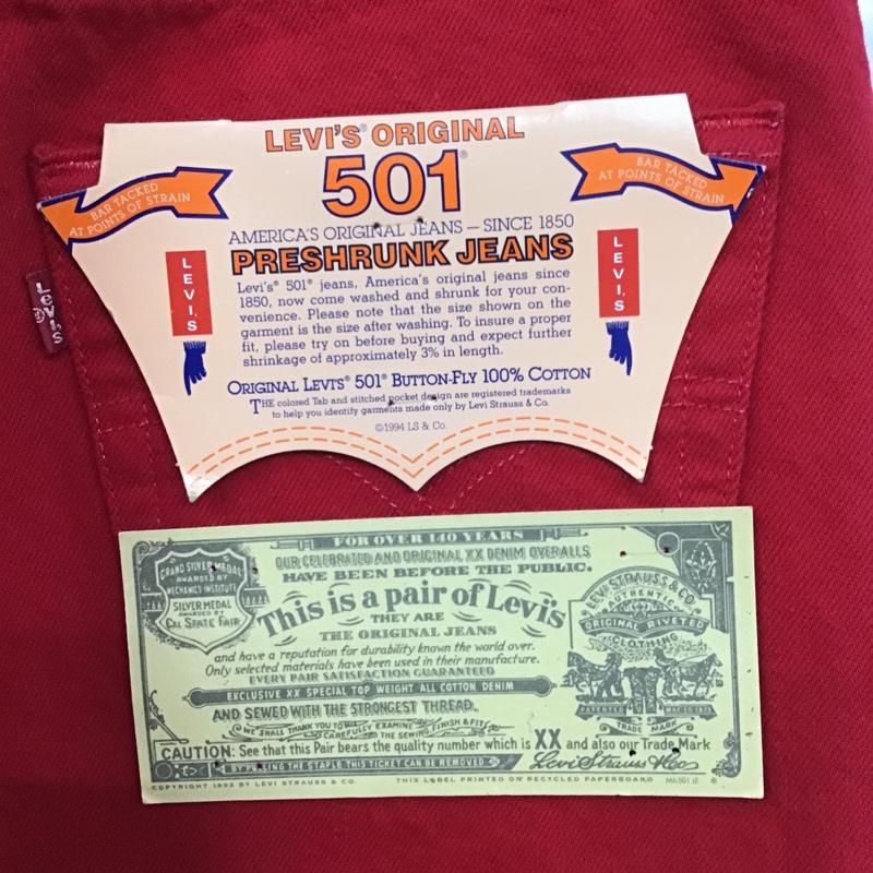 リーバイストラウスアンドコー Levi Strauss & co. パンツ デニム、ジーンズ デニムパンツ ストレートパンツ ワイドパンツ カジュアルパンツ 501 29インチ 無地 赤 / レッド /  メンズ USED 古着 中古 10105427