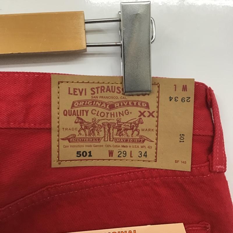 リーバイストラウスアンドコー Levi Strauss & co. パンツ デニム、ジーンズ デニムパンツ ストレートパンツ ワイドパンツ カジュアルパンツ 501 29インチ 無地 赤 / レッド /  メンズ USED 古着 中古 10105427