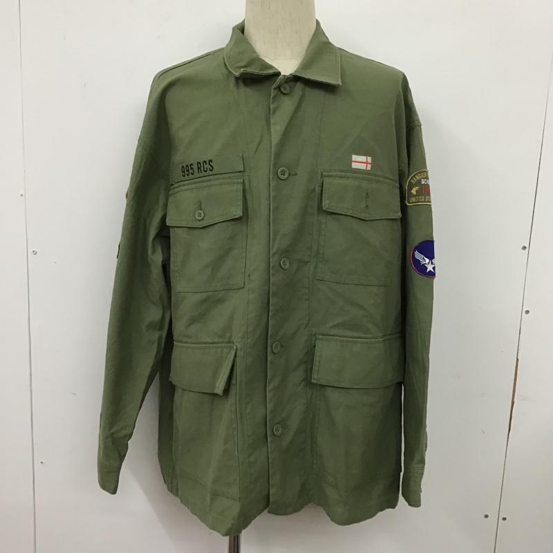 ロデオクラウンズワイドボウル RODEO CROWNS WIDE BOWL ジャケット、上着 ジャケット、ブレザー 421ESW30-0590 ワッペンユーティリティーSHJK ミリタリーシャツ カジュアルシャツ L ロゴ、文字 カーキ / カーキ /  メンズ USED 古着 中古 10105440