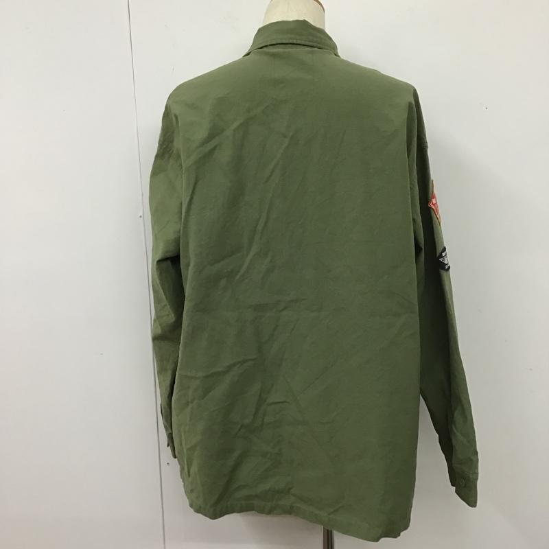 ロデオクラウンズワイドボウル RODEO CROWNS WIDE BOWL ジャケット、上着 ジャケット、ブレザー 421ESW30-0590 ワッペンユーティリティーSHJK ミリタリーシャツ カジュアルシャツ L ロゴ、文字 カーキ / カーキ /  メンズ USED 古着 中古 10105440