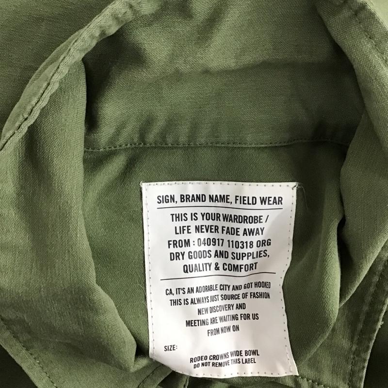 ロデオクラウンズワイドボウル RODEO CROWNS WIDE BOWL ジャケット、上着 ジャケット、ブレザー 421ESW30-0590 ワッペンユーティリティーSHJK ミリタリーシャツ カジュアルシャツ L ロゴ、文字 カーキ / カーキ /  メンズ USED 古着 中古 10105440