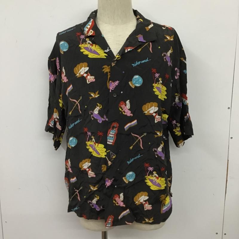 ニコアンド niko and... シャツ、ブラウス 半袖 半袖 3 総柄 黒 / ブラック /  メンズ USED 古着 中古 10105443