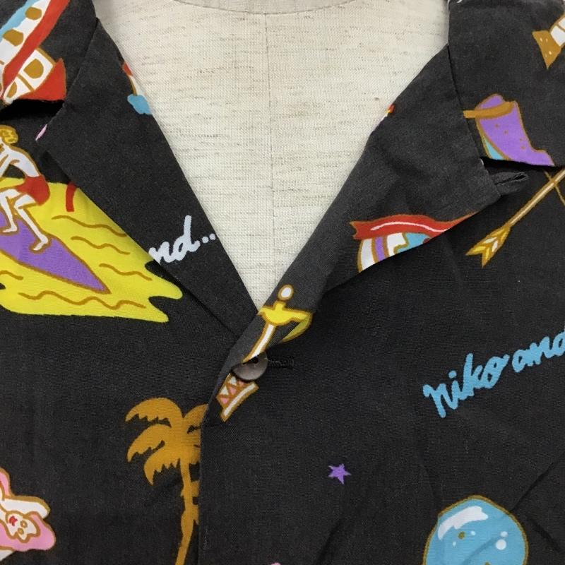 ニコアンド niko and... シャツ、ブラウス 半袖 半袖 3 総柄 黒 / ブラック /  メンズ USED 古着 中古 10105443