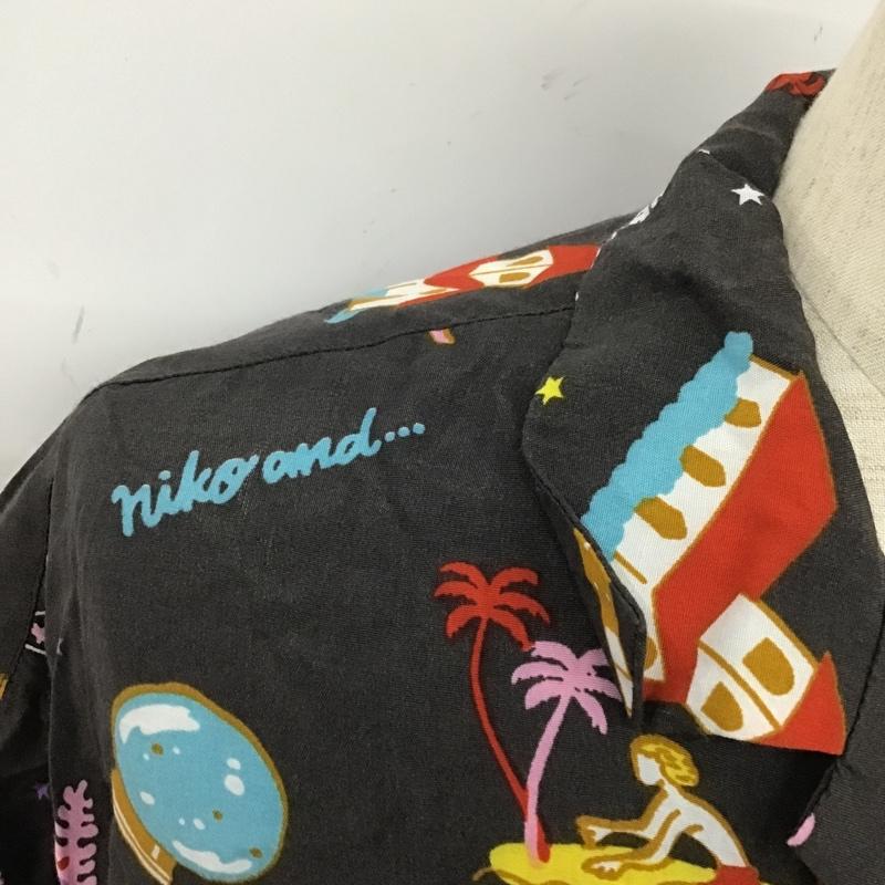 ニコアンド niko and... シャツ、ブラウス 半袖 半袖 3 総柄 黒 / ブラック /  メンズ USED 古着 中古 10105443