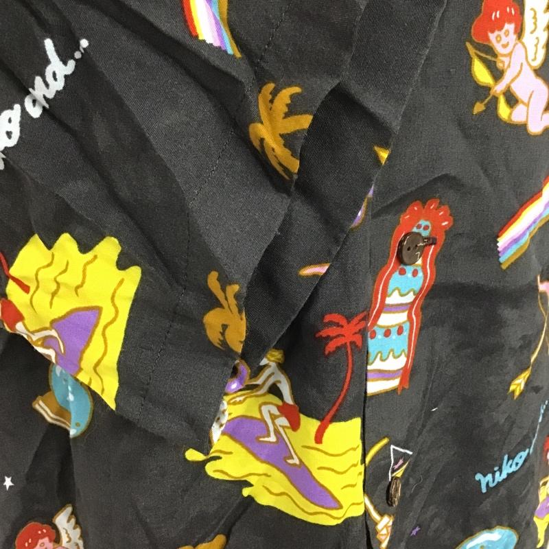 ニコアンド niko and... シャツ、ブラウス 半袖 半袖 3 総柄 黒 / ブラック /  メンズ USED 古着 中古 10105443