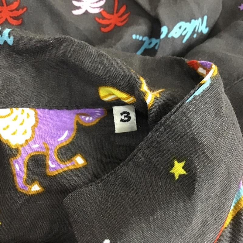 ニコアンド niko and... シャツ、ブラウス 半袖 半袖 3 総柄 黒 / ブラック /  メンズ USED 古着 中古 10105443