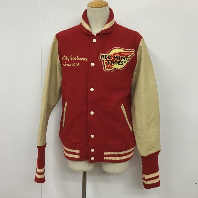 レッドウィング RED WING ジャケット、上着 ジャンパー、ブルゾン スタジャン アウター ジャンパー 前ボタンジャケット 古着 L ロゴ、文字 赤 / レッド / X 白 / ホワイト /  メンズ USED 古着 中古 10105444