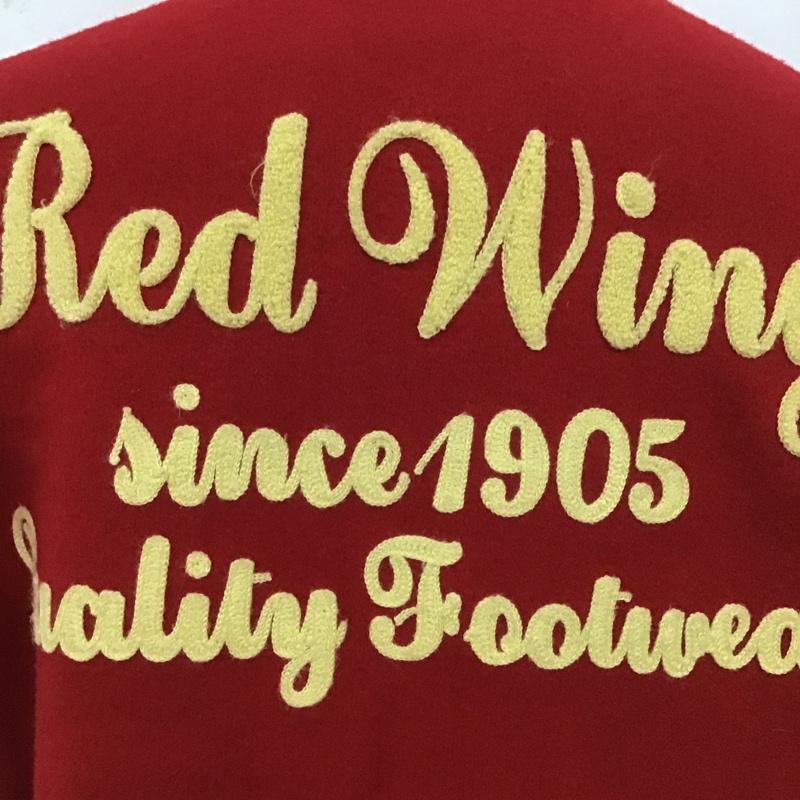 レッドウィング RED WING ジャケット、上着 ジャンパー、ブルゾン スタジャン アウター ジャンパー 前ボタンジャケット 古着 L ロゴ、文字 赤 / レッド / X 白 / ホワイト /  メンズ USED 古着 中古 10105444