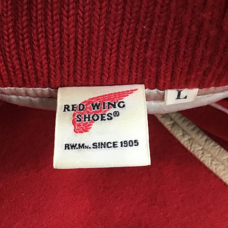 レッドウィング RED WING ジャケット、上着 ジャンパー、ブルゾン スタジャン アウター ジャンパー 前ボタンジャケット 古着 L ロゴ、文字 赤 / レッド / X 白 / ホワイト /  メンズ USED 古着 中古 10105444
