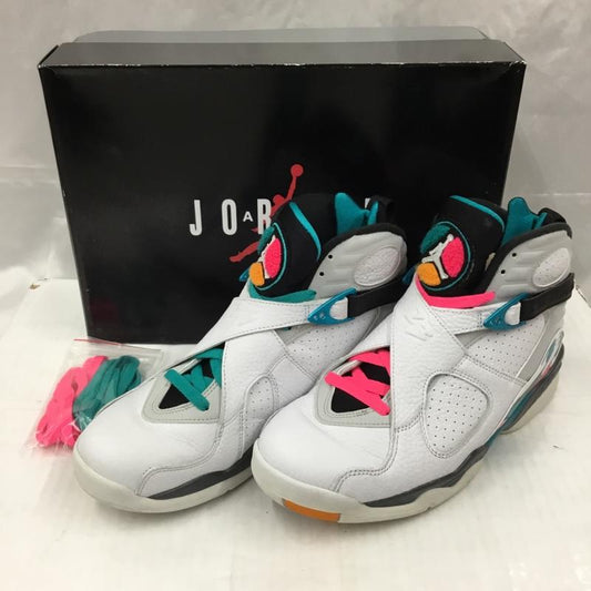 ナイキ NIKE スニーカー スニーカー 305381-113 AIR JORDAN 8 RETRO 26.5cm 箱有 26.5cm ワンポイント 白 / ホワイト / X 黒 / ブラック / X 桃 / ピンク / X 青 / ブルー /  メンズ USED 古着 中古 10105452