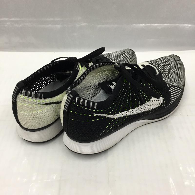 ナイキ NIKE スニーカー スニーカー 526628-011 FLYKNIT RACER 27.5cm 27.5cm ロゴ、文字 白 / ホワイト / X 黒 / ブラック / X 黄緑 / イエローグリーン /  メンズ USED 古着 中古 10105456
