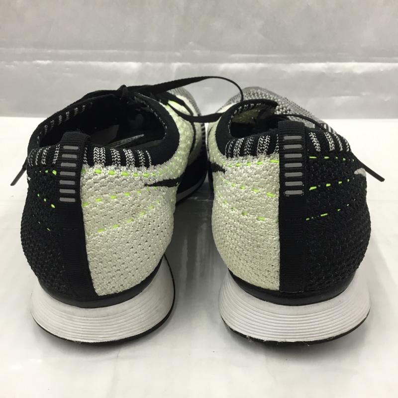 ナイキ NIKE スニーカー スニーカー 526628-011 FLYKNIT RACER 27.5cm 27.5cm ロゴ、文字 白 / ホワイト / X 黒 / ブラック / X 黄緑 / イエローグリーン /  メンズ USED 古着 中古 10105456