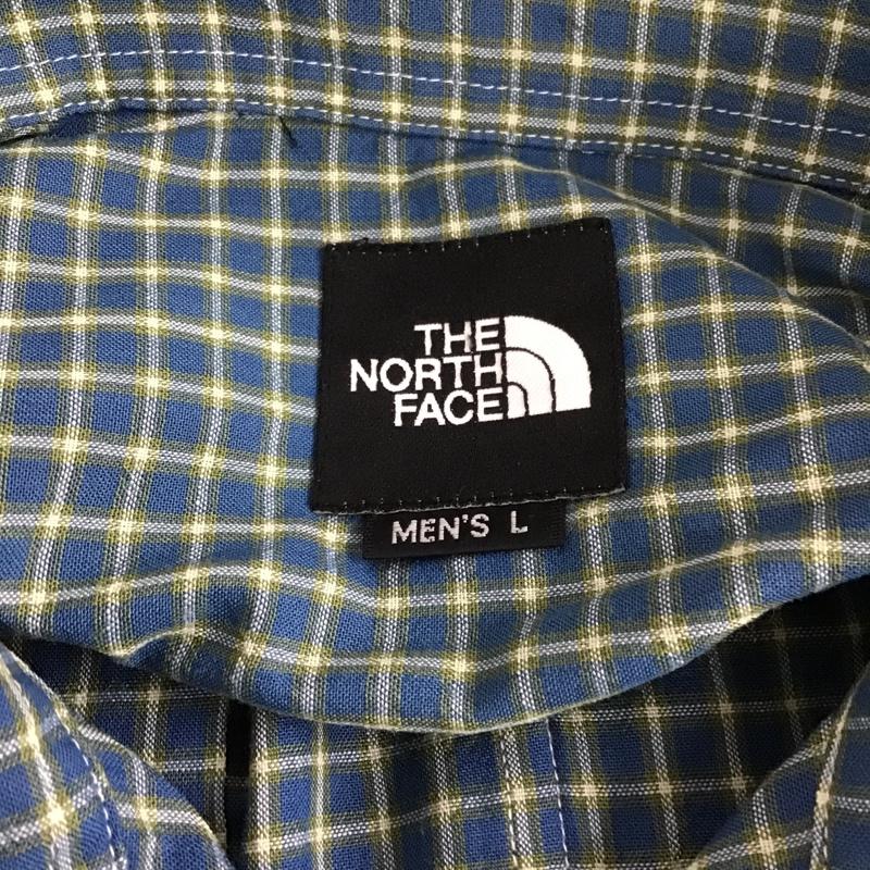 ザノースフェイス THE NORTH FACE シャツ、ブラウス 半袖 NT20200 ポリエステル 胸ポケット L チェック 青 / ブルー / X 白 / ホワイト / X カーキ / カーキ /  メンズ USED 古着 中古 10105472