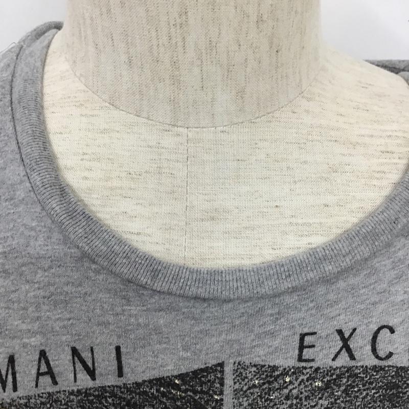 アルマーニエクスチェンジ A/X ARMANIEXCHANGE Tシャツ 半袖 クルーネック スパンコール 鳥 M ロゴ、文字 灰 / グレー /  メンズ USED 古着 中古 10105480