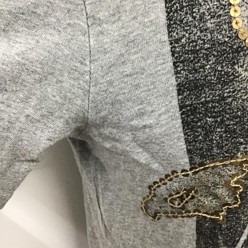 アルマーニエクスチェンジ A/X ARMANIEXCHANGE Tシャツ 半袖 クルーネック スパンコール 鳥 M ロゴ、文字 灰 / グレー /  メンズ USED 古着 中古 10105480