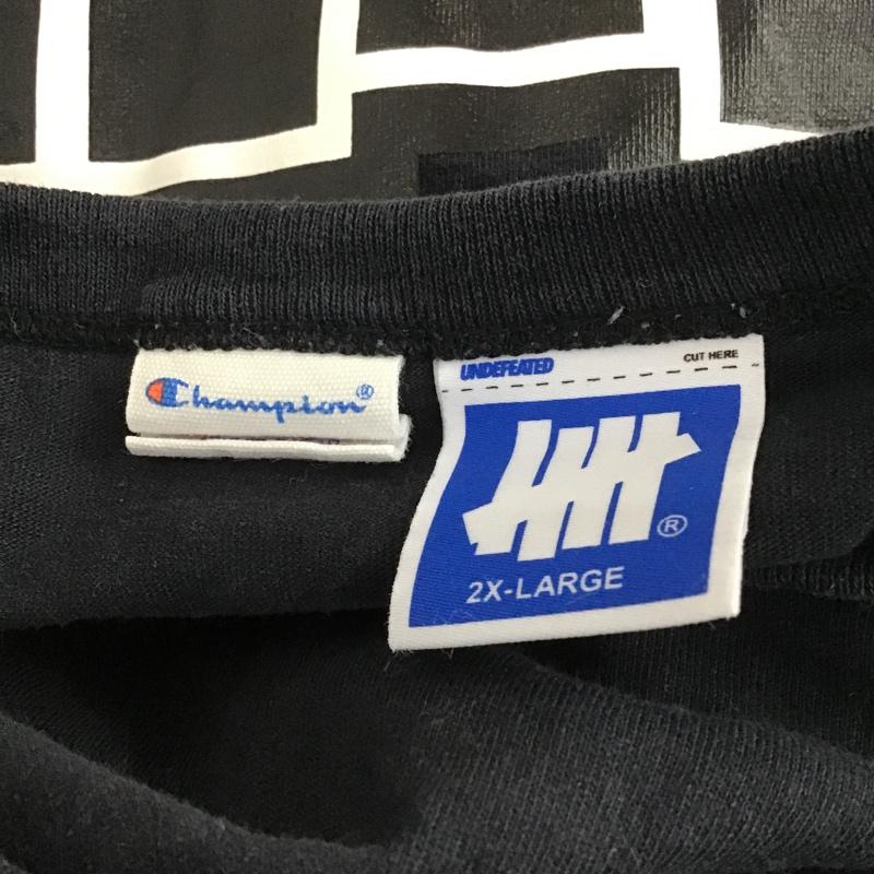 アンディフィーテッド UNDEFEATED Tシャツ 半袖 C8-S302 Champion バックプリント XXL ワンポイント 黒 / ブラック /  メンズ USED 古着 中古 10105482
