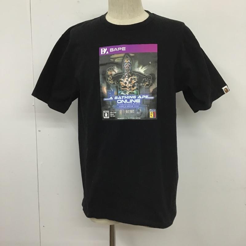 アベイシングエイプ A BATHING APE Tシャツ 半袖 001TEI301063M Game Package Tee クルーネック ゲームパック L プリント 黒 / ブラック /  メンズ USED 古着 中古 10105487