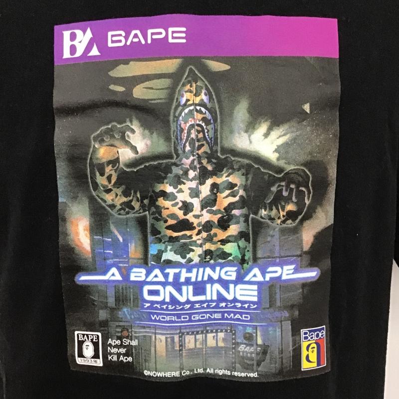 アベイシングエイプ A BATHING APE Tシャツ 半袖 001TEI301063M Game Package Tee クルーネック ゲームパック L プリント 黒 / ブラック /  メンズ USED 古着 中古 10105487