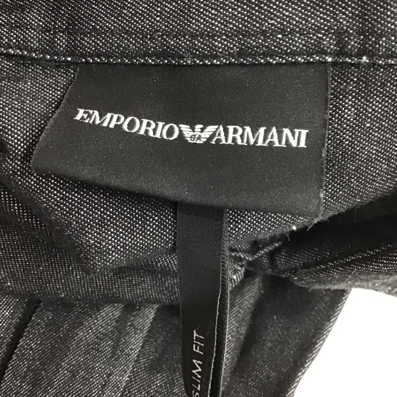 エンポリオアルマーニ EMPORIO ARMANI シャツ、ブラウス 長袖 6G1C67 1D5WZ SLIM FIT S 無地 黒 / ブラック /  メンズ USED 古着 中古 10105491