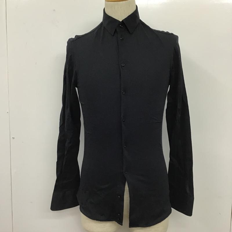 エンポリオアルマーニ EMPORIO ARMANI シャツ、ブラウス 長袖 ストレッチ 38 ストライプ 紺 / ネイビー /  メンズ USED 古着 中古 10105492