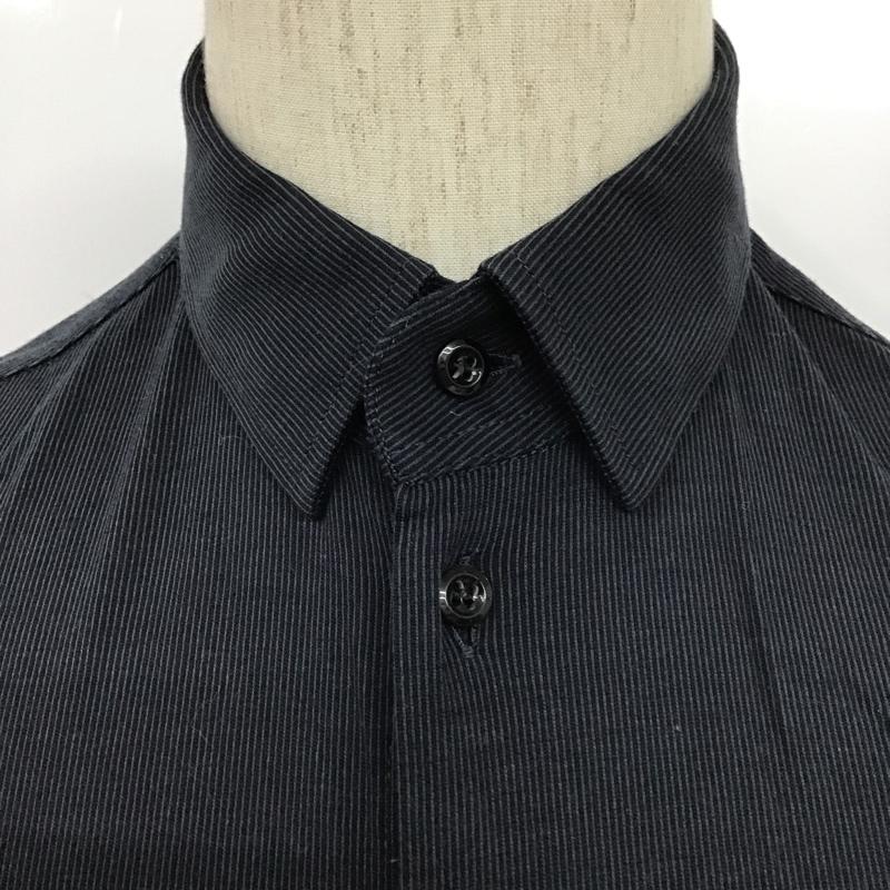 エンポリオアルマーニ EMPORIO ARMANI シャツ、ブラウス 長袖 ストレッチ 38 ストライプ 紺 / ネイビー /  メンズ USED 古着 中古 10105492