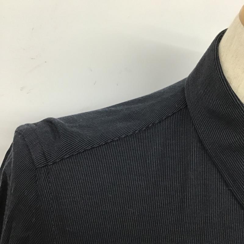 エンポリオアルマーニ EMPORIO ARMANI シャツ、ブラウス 長袖 ストレッチ 38 ストライプ 紺 / ネイビー /  メンズ USED 古着 中古 10105492