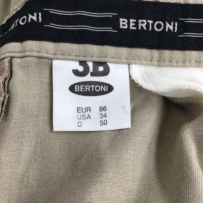 古着 USED パンツ スラックス BERTONI デンマーク製 USA34 無地 ベージュ / ベージュ /  メンズ USED 古着 中古 10105494