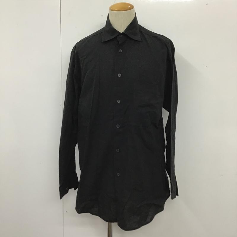 アルマーニジーンズ ARMANI JEANS シャツ、ブラウス 長袖 イタリア製 90年代 M ロゴ、文字 黒 / ブラック /  メンズ USED 古着 中古 10105496