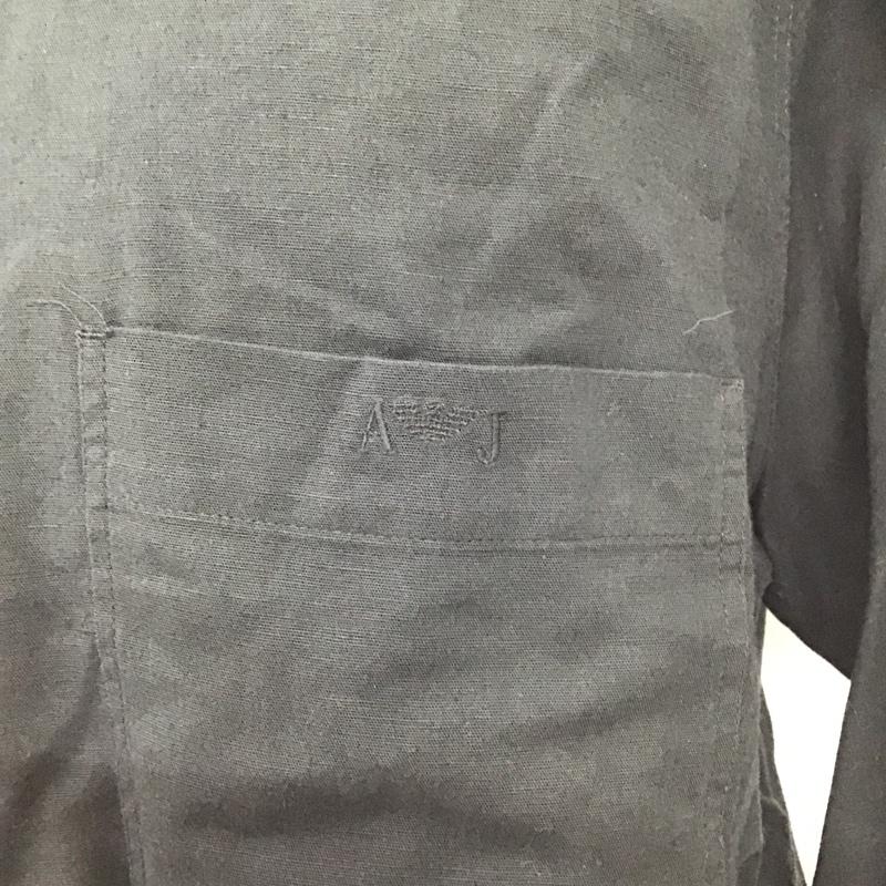 アルマーニジーンズ ARMANI JEANS シャツ、ブラウス 長袖 イタリア製 90年代 M ロゴ、文字 黒 / ブラック /  メンズ USED 古着 中古 10105496