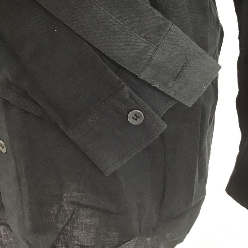 アルマーニジーンズ ARMANI JEANS シャツ、ブラウス 長袖 イタリア製 90年代 M ロゴ、文字 黒 / ブラック /  メンズ USED 古着 中古 10105496