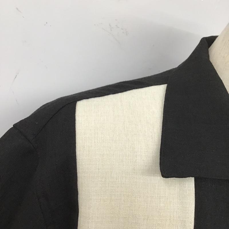 古着 USED シャツ、ブラウス 半袖 オープンカラーシャツ 開襟 無地 黒 / ブラック / X アイボリー / アイボリー /  メンズ USED 古着 中古 10105508