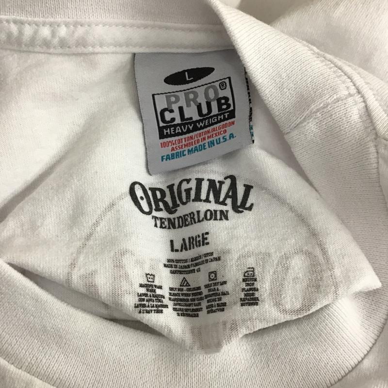 テンダーロイン TENDERLOIN Tシャツ 半袖 クルーネック キリスト プリント PRO CLUB L ロゴ、文字 白 / ホワイト /  メンズ USED 古着 中古 10105513