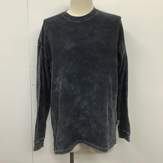 テンダーロイン TENDERLOIN カットソー 長袖 サーマル ワッフル バックプリント PRO CLUB L ロゴ、文字 紺 / ネイビー /  メンズ USED 古着 中古 10105515