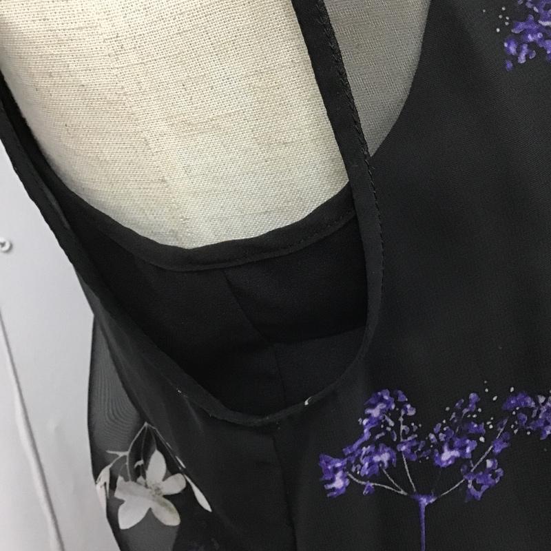 スナイデル SNIDEL ワンピース ひざ丈スカート SWFO171016 フラワーオーガンジーOP 1 花柄 黒 / ブラック /  レディース USED 古着 中古 10105518