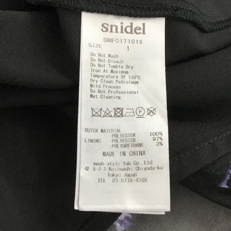 スナイデル SNIDEL ワンピース ひざ丈スカート SWFO171016 フラワーオーガンジーOP 1 花柄 黒 / ブラック /  レディース USED 古着 中古 10105518